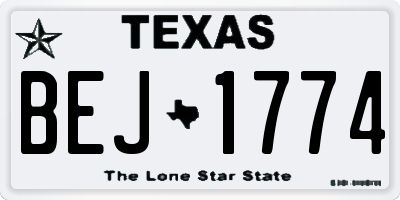 TX license plate BEJ1774