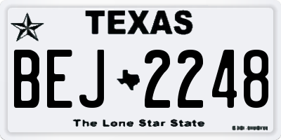 TX license plate BEJ2248