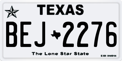TX license plate BEJ2276