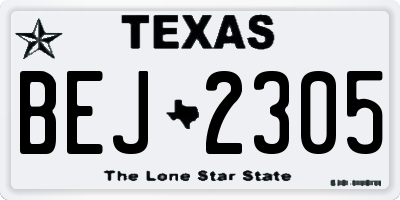 TX license plate BEJ2305