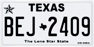 TX license plate BEJ2409
