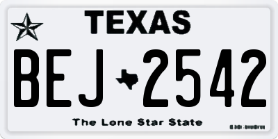 TX license plate BEJ2542