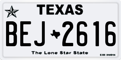 TX license plate BEJ2616