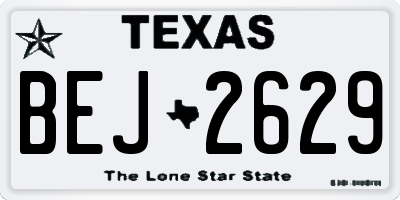 TX license plate BEJ2629