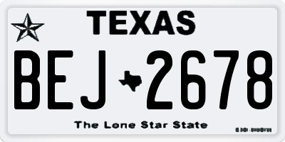 TX license plate BEJ2678