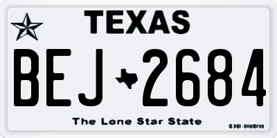 TX license plate BEJ2684