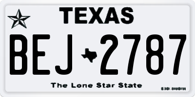 TX license plate BEJ2787