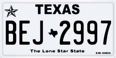 TX license plate BEJ2997