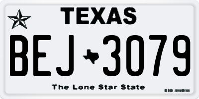 TX license plate BEJ3079