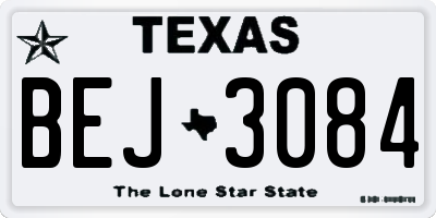 TX license plate BEJ3084