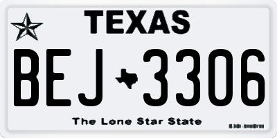 TX license plate BEJ3306