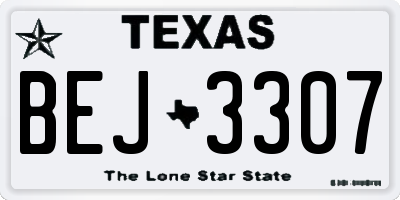 TX license plate BEJ3307
