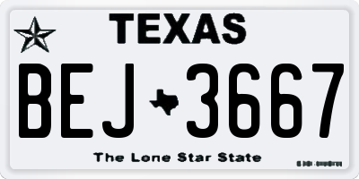 TX license plate BEJ3667