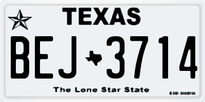 TX license plate BEJ3714