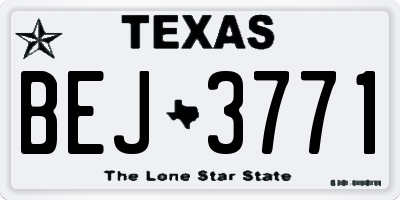 TX license plate BEJ3771