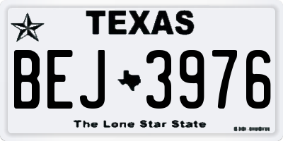 TX license plate BEJ3976