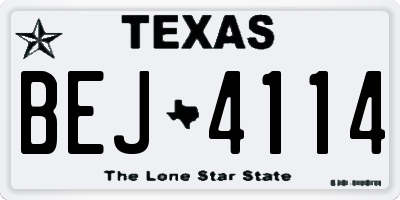 TX license plate BEJ4114