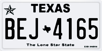 TX license plate BEJ4165