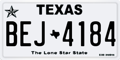 TX license plate BEJ4184