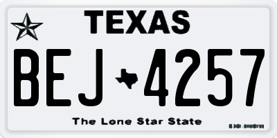TX license plate BEJ4257