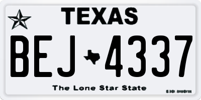 TX license plate BEJ4337