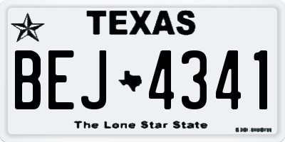 TX license plate BEJ4341