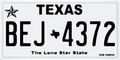 TX license plate BEJ4372