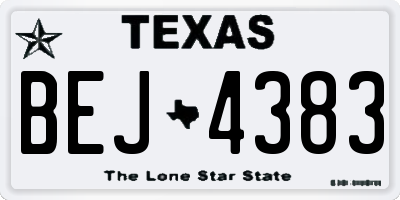 TX license plate BEJ4383