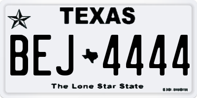 TX license plate BEJ4444
