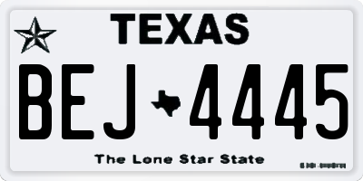 TX license plate BEJ4445