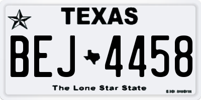 TX license plate BEJ4458