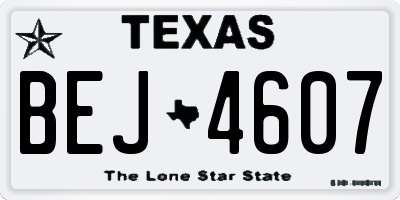 TX license plate BEJ4607