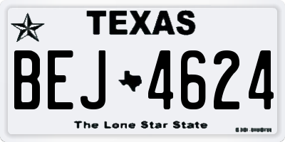 TX license plate BEJ4624