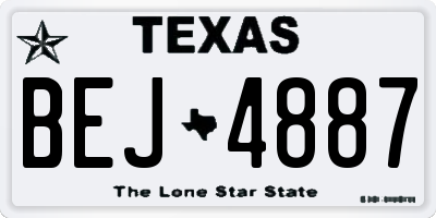 TX license plate BEJ4887