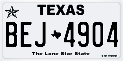 TX license plate BEJ4904