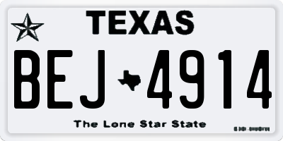 TX license plate BEJ4914