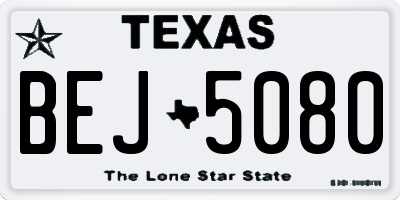 TX license plate BEJ5080