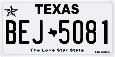 TX license plate BEJ5081