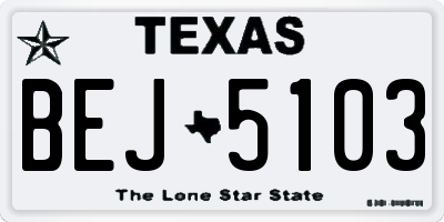 TX license plate BEJ5103
