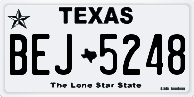 TX license plate BEJ5248