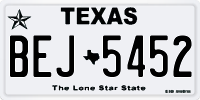 TX license plate BEJ5452