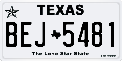 TX license plate BEJ5481