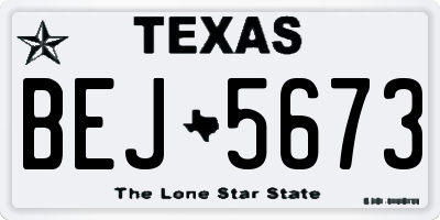 TX license plate BEJ5673