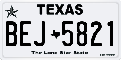 TX license plate BEJ5821