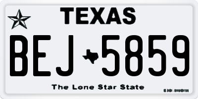 TX license plate BEJ5859