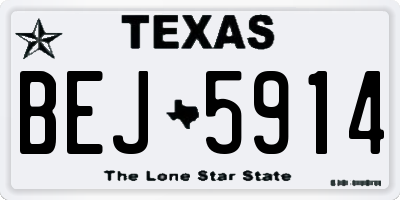 TX license plate BEJ5914