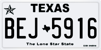 TX license plate BEJ5916