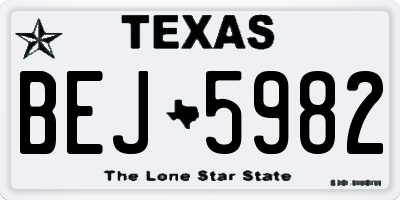 TX license plate BEJ5982