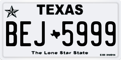 TX license plate BEJ5999