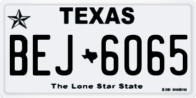 TX license plate BEJ6065